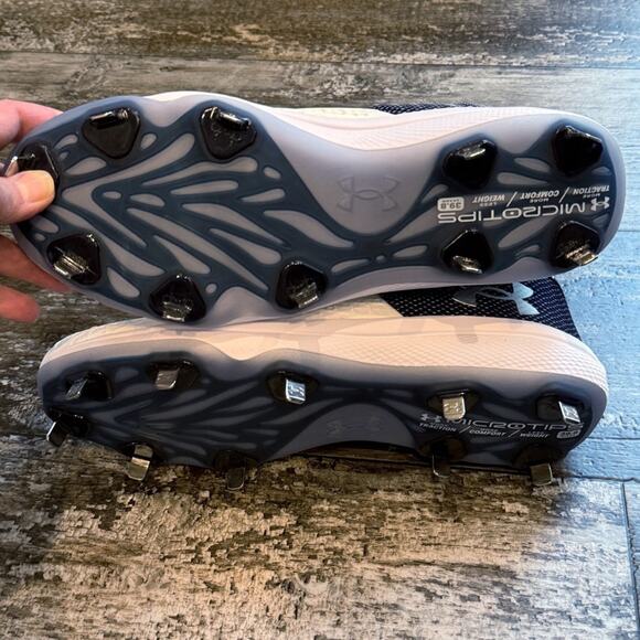 Under Armour Cleats Womens Size 12 Blue White Glyde 2.0 MT 3026601-103 NEW - Picture 7 of 10